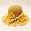 Bow Spliced Wide Brim Sun Hat, Foldable Summer Outdoor UV Protection Hat
