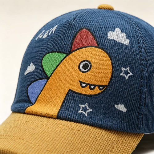 Dinosaur Kids Baseball Cap, Cartoon Color Block Sun Hat