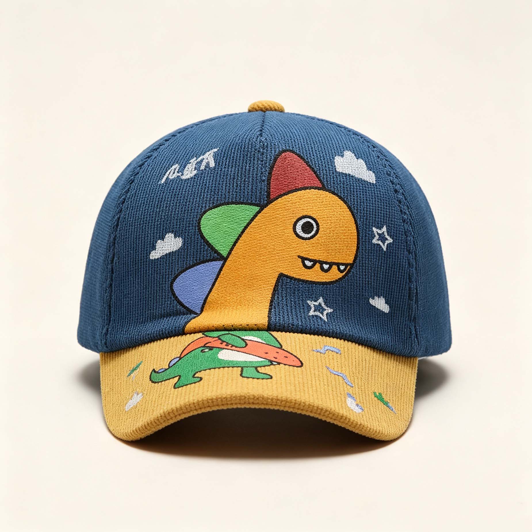 Dinosaur Kids Baseball Cap, Cartoon Color Block Sun Hat