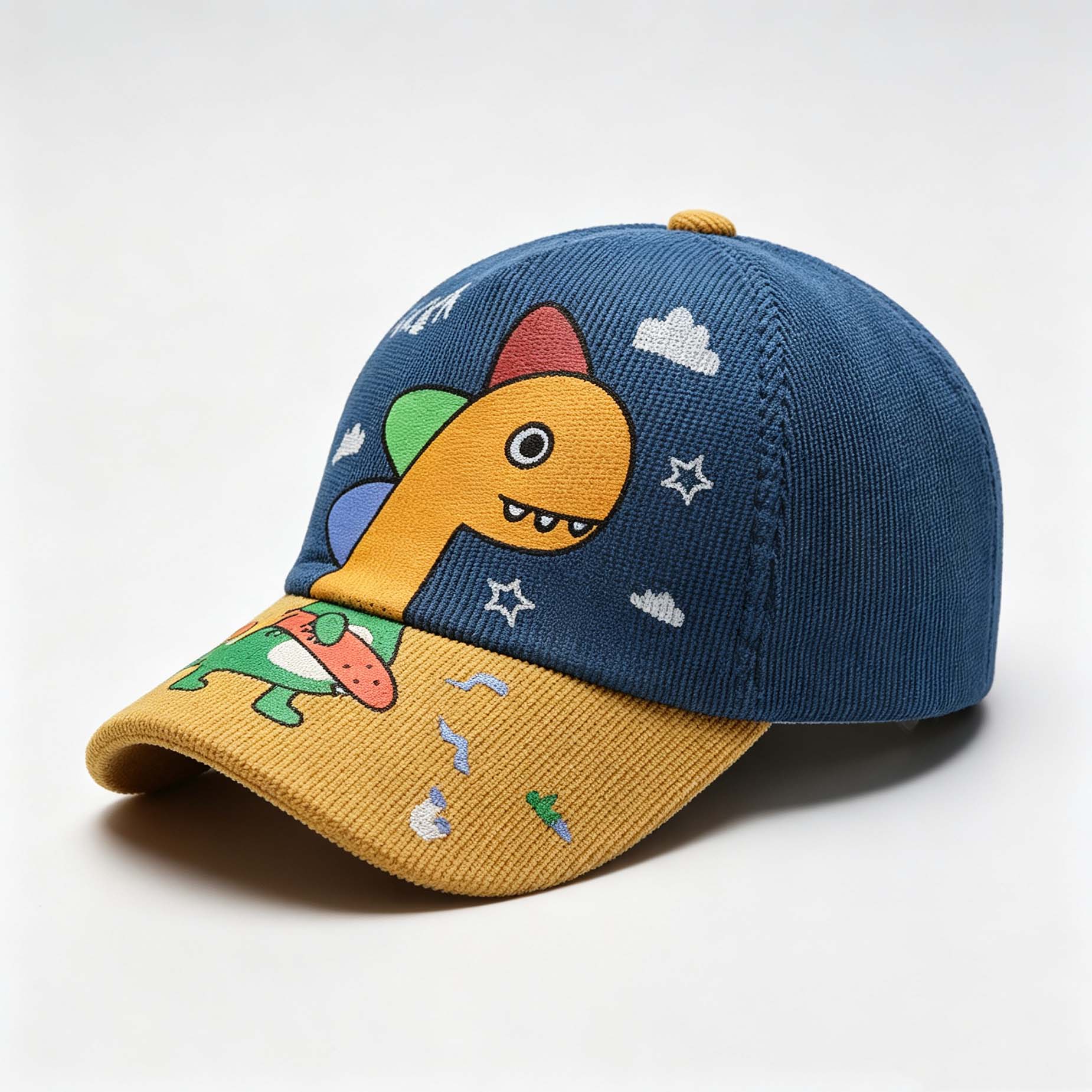 Dinosaur Kids Baseball Cap, Cartoon Color Block Sun Hat