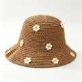 3D Flower Woven Bucket Hat, Fresh Summer Beach Straw Sun Hat