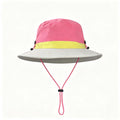 Color Block Outdoor Bucket Hat, Adjustable Windproof Hiking Sun Hat