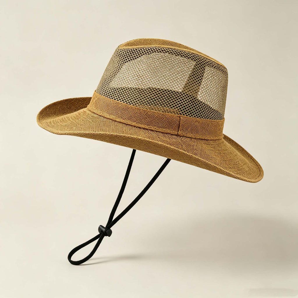 Summer Mesh Breathable Sun Hat, Wide Brim Outdoor Fishing Hat