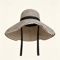 Striped Wide Brim Bucket Hat, Foldable Summer Outdoor Sun Hat